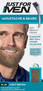 Just for Men Brush-In Colour Gel for Moustache & Beard - Light Brown