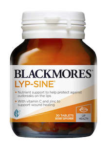 Cold Sores Mouth Ulcers: Blackmores Lyp-Sine Tablets 30 (DISCONTINUED)
