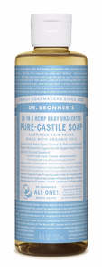 Facial Cleansers: Dr Bronner's 18-in-1 Hemp Baby Unscented Pure Castile Soap