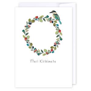 Kiwi: Meri Kirihimete Kingfisher Wreath