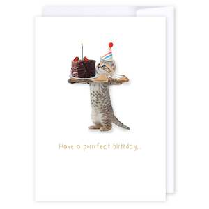 Furry Friends: Cat with birthday tray