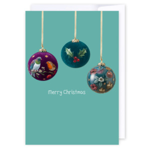 Cards: Merry Chistmas baubles