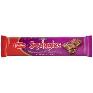 Products: Value Pack Griffin’s Squiggles Candy Biscuits 215g x 6 Pack