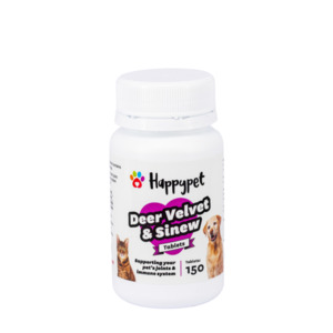 Products: HappyPet NZ Deer Velvet and Sinew Tablets 150 (Pack of 2)