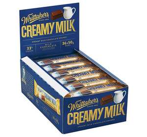 Whittaker’s Creamy Milk Chunky Bar 50g x 36