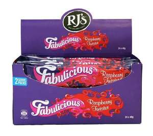 Products: RJ’s Fabulicious Raspberry Twist 40g (Pack of 24)