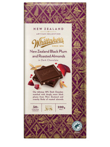 Products: Whittaker’s New Zealand Plum & Almond Chocolate 100g x 6 Value Pack