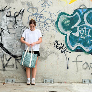 Canvas Market Bag – Akaroa Stripe