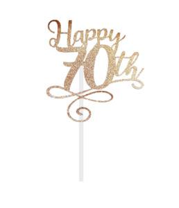 Happy Birthday Cake Topper: Happy 70th Cake topper