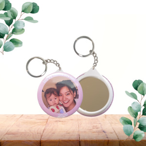Personalized Button Mirror Keychain
