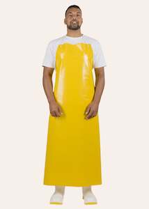 Plastic Aprons Hooks Ties: PVC Apron MOQ = 5 | Yellow with Ties [LABYT]