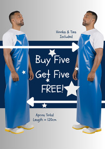 Matariki Specials One Get One Free: PVC Apron | Blue 120cm Length [LAB Series]