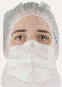 Headwear: Hood with Face Mask | White