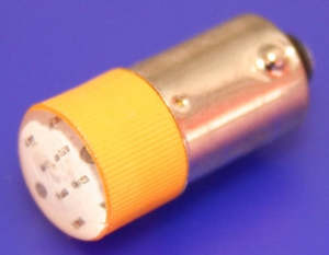 Lamp LED 24V AC/DC Amber/Yellow BA9