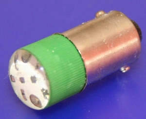 Lamp LED 230VAC Green BA9