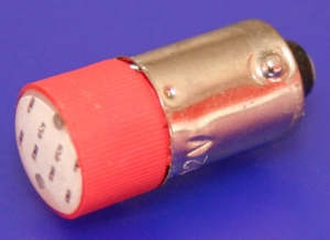 Incandescent 36: Lamp LED 130VAC Red BA9