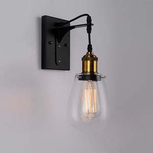 Wall Light Black and Antique Bronze with ES Holder