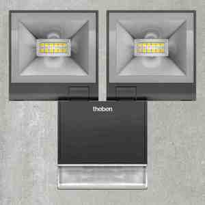Theleda S20Bk 2LED Spotlight + PIR Sensor 20W 180Deg Bk IP55