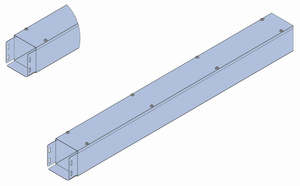 Trunking & Lid UTR 75 x 75mm Galvabond