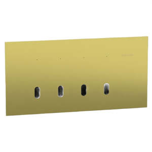 Switchgear Isolation 74: Solis-T Grid & Cover Horiz 4Gang Brushed Brass