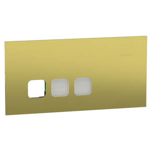 Switchgear Isolation 74: Solis-T Grid & Cover Horiz Triple Comms Plate Brushed Brass