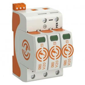 Earthing Lightning Protection 77: Voltage Surge Arrestor 3Pole Remote Signal Type 2 120kA 280V