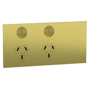 Plug Socket Connector 78: Solis-T Sw Socket 10A Dbl Horiz Brushed Brass