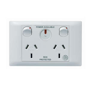 Excel Life Medical Sw Socket Dbl Horz 10A RCD Prot White