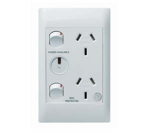 Excel Life Medical Sw Socket Dbl Vert 10A RCD Prot White