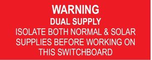 Other 94: Solar Label - Warning Dual Supply