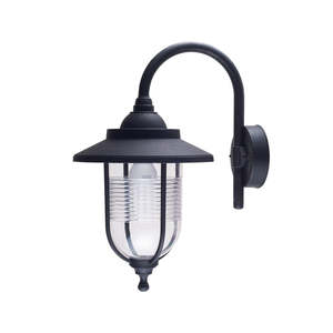 Exterior 45: Wall Lantern 60W E27 Clear Plastic Black IP54