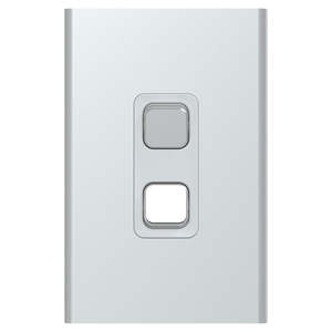 Switch Ec001590: Iconic Styl Switch Double Vertical 20A Silver