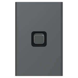 Iconic Styl Switch Single Vertical 20A Silver Shadow