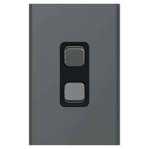 Iconic Styl Switch Double Vertical 20A Silver Shadow