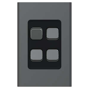 Iconic Styl Switch 4Way Vertical 20A Silver Shadow