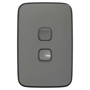 Switch Ec001590: Iconic Essence Switch Double Vertical 20A Ash Grey
