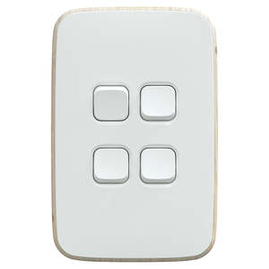 Switch Ec001590: Iconic Essence Switch 4Way Vertical 20A Arctic White