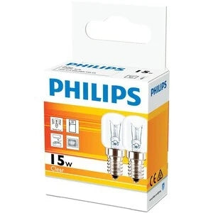 Incandescent 36: Lamp GLS T25 15W SES E14 220-240V Clear (Twin Pk)