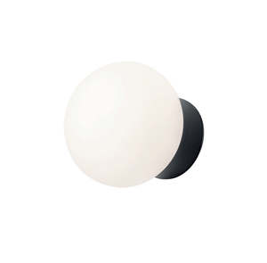Led Interior 214: Zaha Wall Light Opal Ball Glass 7W 3k Dim IP65 Black