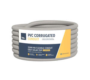 Conduit Cable Support Systems 4: Flexible Conduit 25mm MD Grey 25m roll