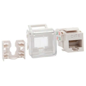 Plug Socket Connector 78: Module Dataplus Cat5 RJ45 with Hinged Lid White