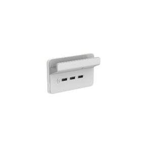 Plug Socket Connector 78: Iconic USB Charging Station 3 Gang Cover Only Cool Grey