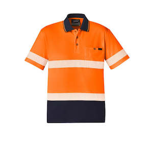 Hi Vis Shirt: ZH535 Unisex Hi Vis Segmented Tape Short Sleeve Polo