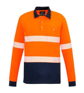 Hi Vis Shirt: ZH530 Unisex Hi Vis Segmented Tape Long Sleeve Polo