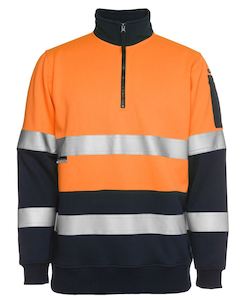 Hi Vis Jackets: JB's BIOMOTION (D+N) ½ ZIP FLEECY SWEAT 3M TAPE 6HZFS