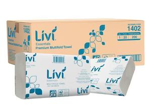 Toilet Papers: Livi Essentials 1ply Multifold Paper Towel-200 Sheets-Case of 20 Packs