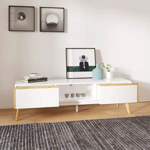 Products: Michigan TV cabinet, TV stand White/Oak, Stylish charm? Solved