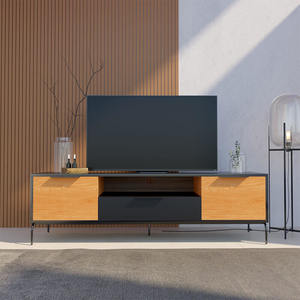 Minnessota TV Cabinet,170cm Black-Oak, Aesthetic? Solved