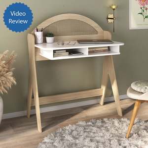 Brusque Desk - Natural/ White, Modern Solved