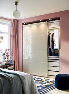 Products: IKEA Hokksund 4 Panels for Sliding Door Frame, High-Gloss Light Beige, High-class? Solved